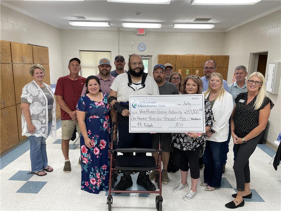 Van Buren Housing Authority Receives $139,000 in Rebates Through Arkansas Oklahoma Gas Energy Efficiency Program